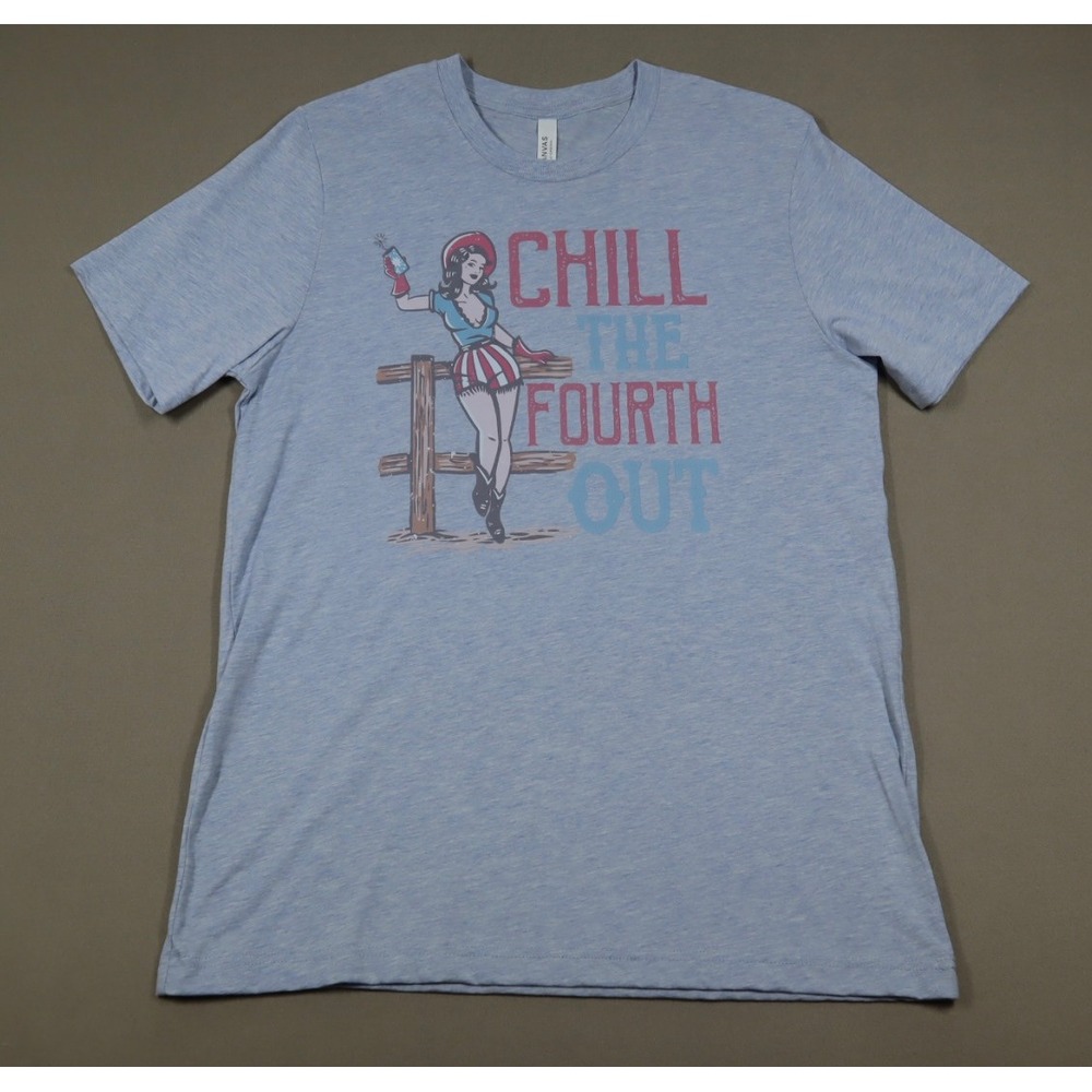 Women's Chill The Fourth Out Graphic Tee - Blue - Size L
